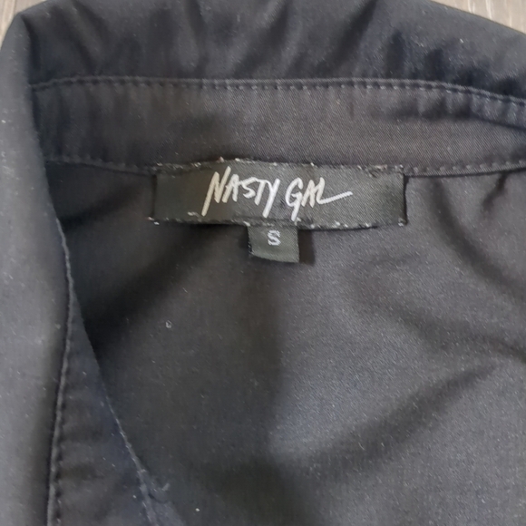 NWOT Nasty Gal Jumpsuit Women's Small Black Zippers Pockets Matrix Goth Cosplay - Picture 6 of 12